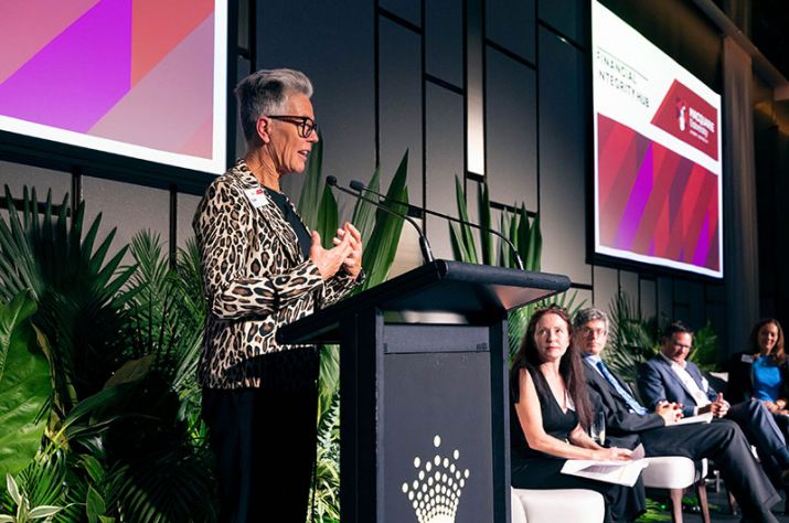 Professor Lise Barry presenting