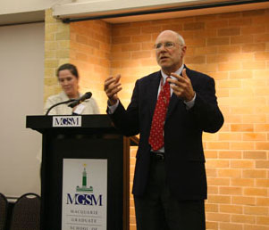 Professor Roy Green (MGSM) enthusing about the Pacific Corridor