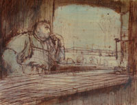 Sir Russell Drysdale (1912-1981) Study for 'Joe' Sir Russell Drysdale (1912-1981) Study for 'Joe'