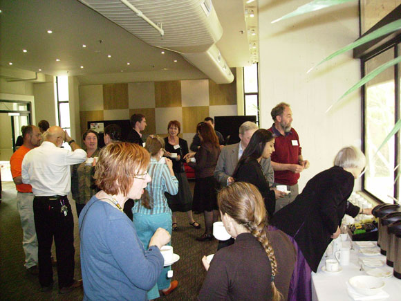 People chatting during morning tea