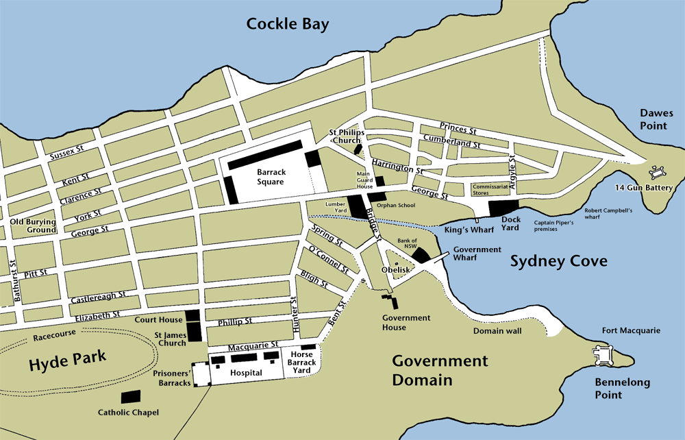 [1821 Sydney map]
