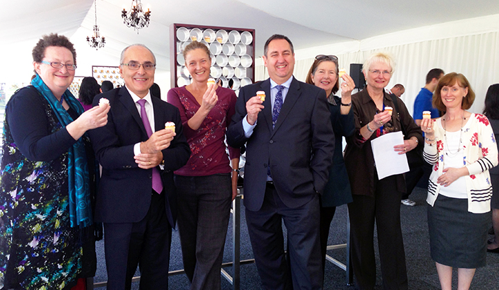  Professor John Boyages (second from left) was the guest speaker at this year's Biggest Morning Tea event.