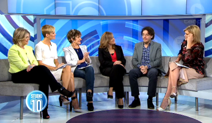  Professor Jennifer Hudson (centre) on set of Studio 10