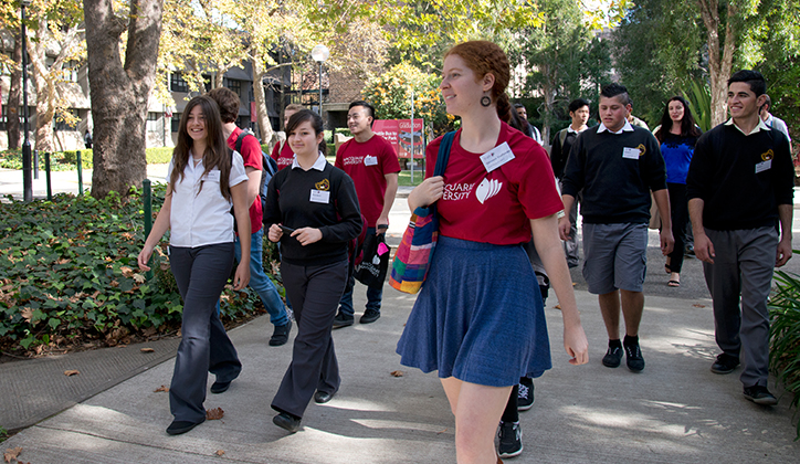  Students showcasing the facilities the University has to offer