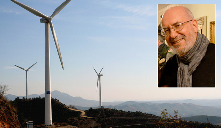  The Tangshanpeng Wind Farm in China. Flickr/Land Rover Our Planet, CC BY-SA. [Inset] Professor John Mathews.