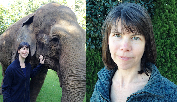  Dr K-lynn Smith with an Asian Elephant. Photo: Steve Edmunds and Gabriel d’Eustachio.