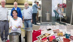 [Left] L-R Walther Adendorff, Rob Roy, Terry Davidson and Imogen Broomhead.The  Hon Michael Egan AO with Elder Lex Dadd lowering the capsule. A student shovels the first load of soil. [Bottom] A selection of items highlighting 2014.