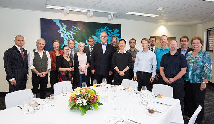  [L-R] Professor Alex Frino, Associate Professor Peter Doyle, Associate Professor Kate Lloyd, Associate Professor Debbie Haski-Leventhal, Professor John Simons, Dr Linda Beaumont, Professor Peter Nelson, Professor S. Bruce Dowton, Dr Fiona Millar, Dr Quincy Wong, Associate Professor Craig O’Neill, Associate Professor Mark Hancock, Associate Professor Malcolm Choat, Dr Luke Helt, Associate Professor Kevin Brooks, Dr Yann Tristant and Associate Professor Pamela Coutts. Photo: Chris Stacey.