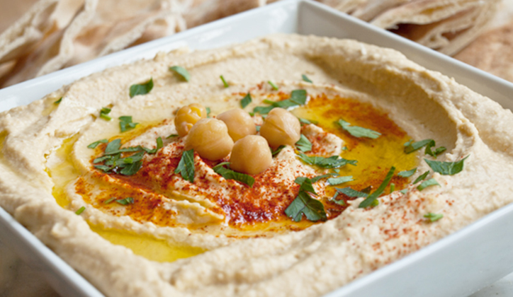 Rustic homemade hummus