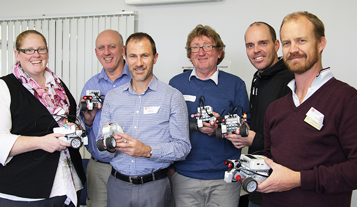  [Third from left] John Burfoot, Specialist Robotics Facilitator from Macquarie ICT Innovations Centre played training facilitator on the day.