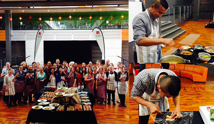  Masterchef 2015 contestants. [Right] Royal Maskey prepares his winning dish.