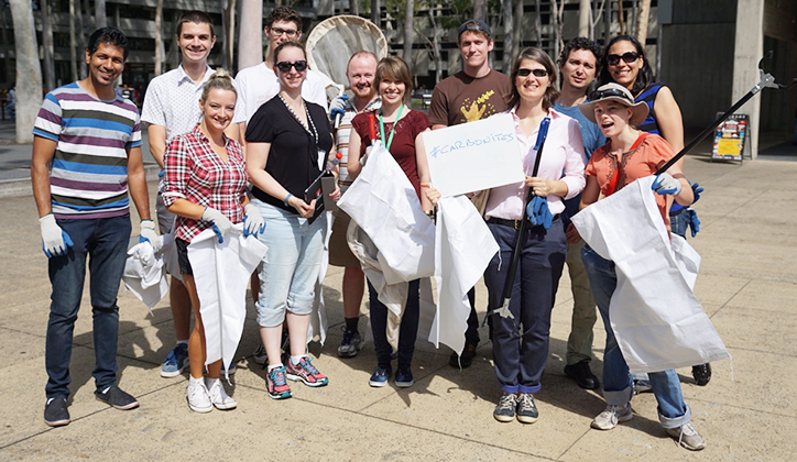  The Department of Biology 'Carbonites' lending gloved hands during Clean up Australia Day.