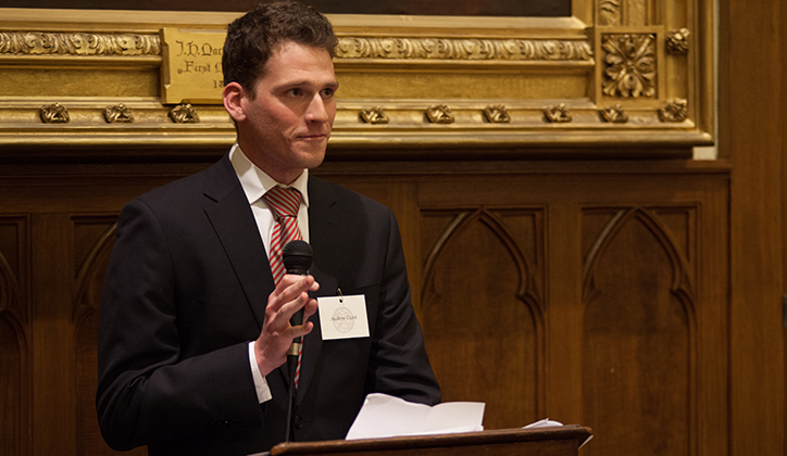  Andrew Clark making his scholarship acceptance speech.