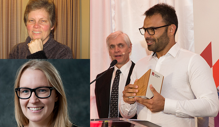  [Top] Associate Professor Kay Bussey. [Bottom] Dr Miriam Forbes. [Right] Dr Diego Barneche Rosado.