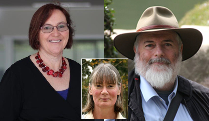  [Left] Professor Catherine Dean, [right] Professor Richie Howitt and [centre] Professor Deb Kane.